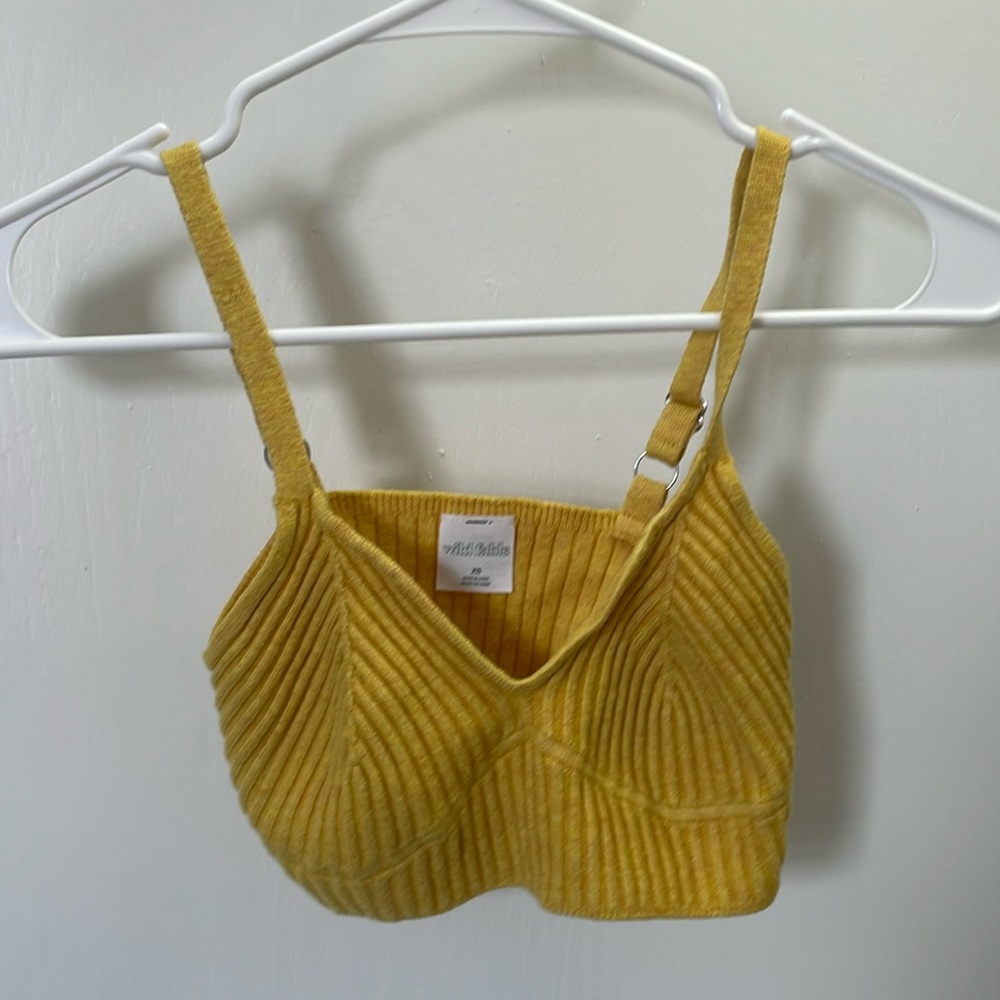 Wild fable yellow knit crop top